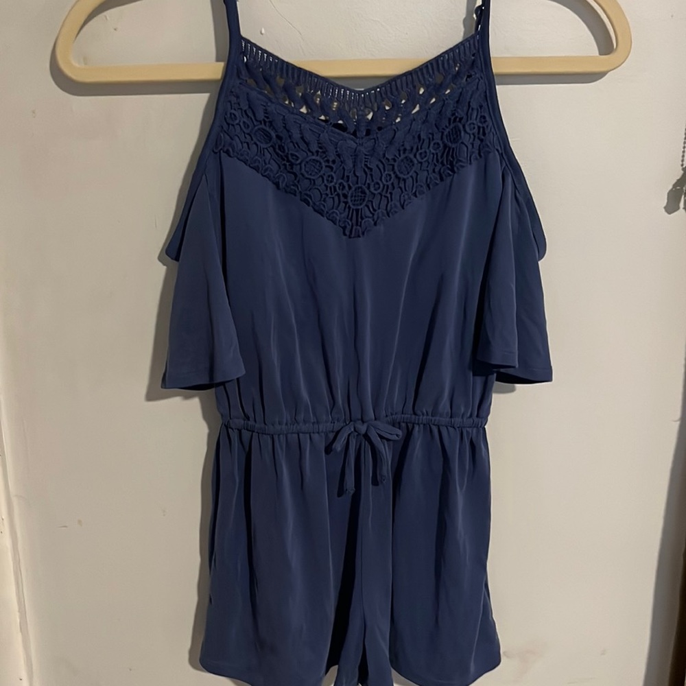 Blue girls off the shoulder romper